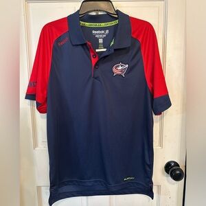 Reebok Center Ice NHL Columbus Blue Jackets Play Dry Polo‎ Shirt Size Medium